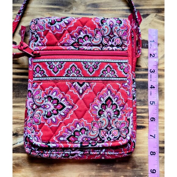 Vera Bradley Frankly Scarlet Crossbody Purse Red Mini Hipster Bag Bandana Print - Picture 9 of 10